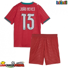 Camisa de Futebol Portugal Joao Neves #15 Equipamento Principal Infantil Mundo 2026 Manga Curta (+ Calças curtas)